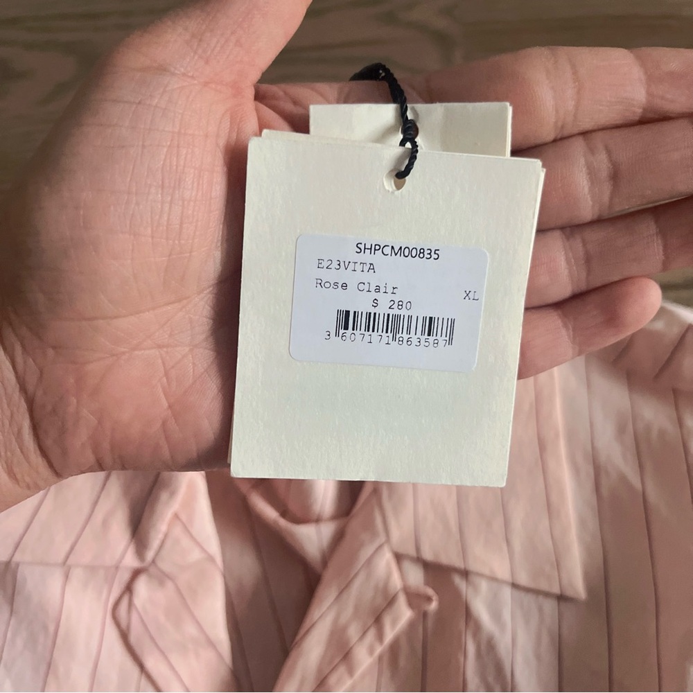 NWT Sandro Paris Vita Striped Button Down Shirt Size XL - Picture 6 of 9